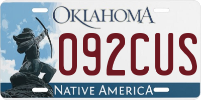 OK license plate 092CUS