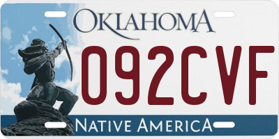 OK license plate 092CVF