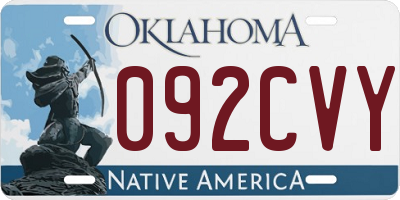 OK license plate 092CVY