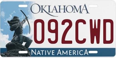 OK license plate 092CWD