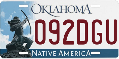 OK license plate 092DGU