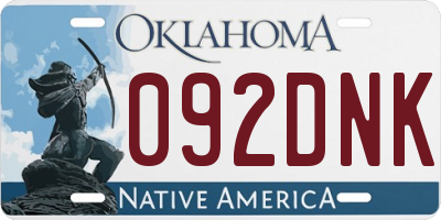 OK license plate 092DNK
