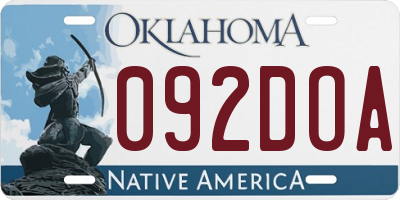 OK license plate 092DOA
