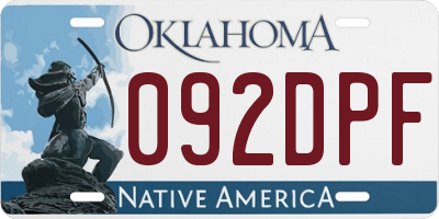 OK license plate 092DPF