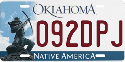 OK license plate 092DPJ