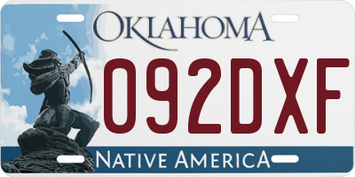 OK license plate 092DXF