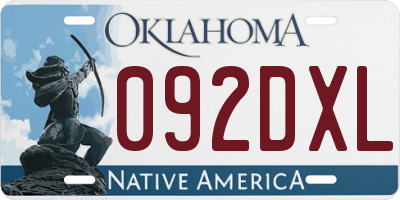 OK license plate 092DXL