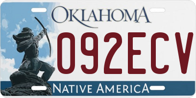 OK license plate 092ECV