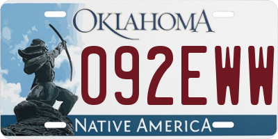 OK license plate 092EWW