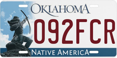 OK license plate 092FCR