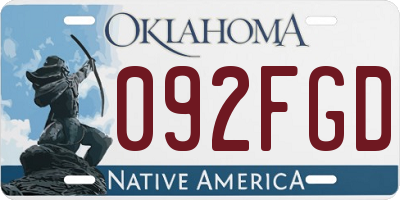 OK license plate 092FGD