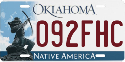 OK license plate 092FHC
