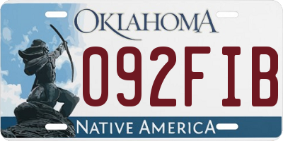 OK license plate 092FIB