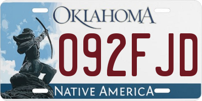 OK license plate 092FJD
