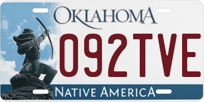 OK license plate 092TVE