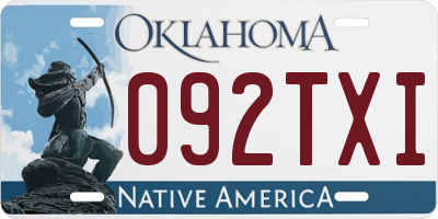 OK license plate 092TXI