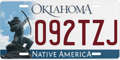 OK license plate 092TZJ