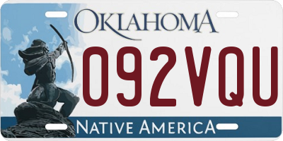 OK license plate 092VQU