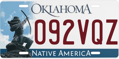 OK license plate 092VQZ