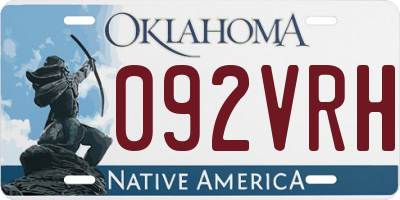 OK license plate 092VRH