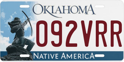 OK license plate 092VRR
