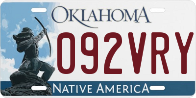 OK license plate 092VRY