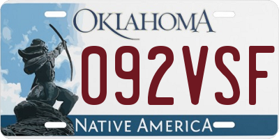 OK license plate 092VSF