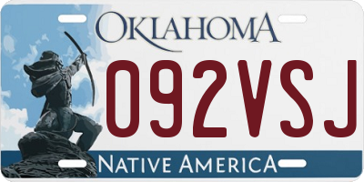 OK license plate 092VSJ
