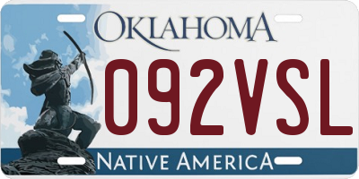 OK license plate 092VSL