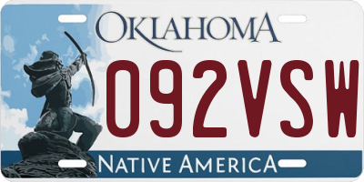 OK license plate 092VSW