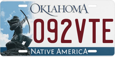 OK license plate 092VTE