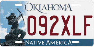 OK license plate 092XLF