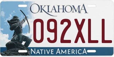 OK license plate 092XLL