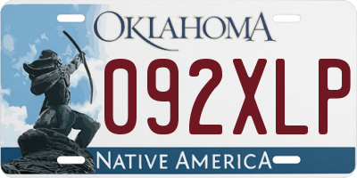 OK license plate 092XLP