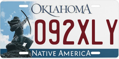 OK license plate 092XLY