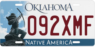 OK license plate 092XMF