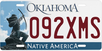 OK license plate 092XMS