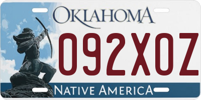 OK license plate 092XOZ