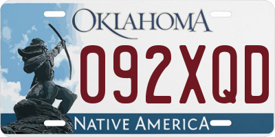 OK license plate 092XQD