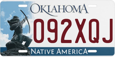 OK license plate 092XQJ