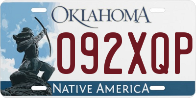 OK license plate 092XQP