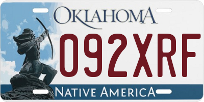 OK license plate 092XRF
