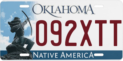 OK license plate 092XTT