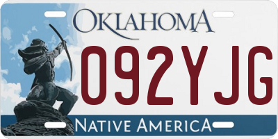 OK license plate 092YJG