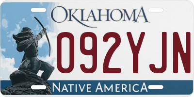 OK license plate 092YJN