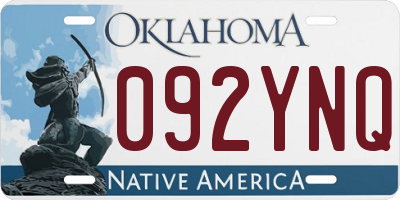 OK license plate 092YNQ