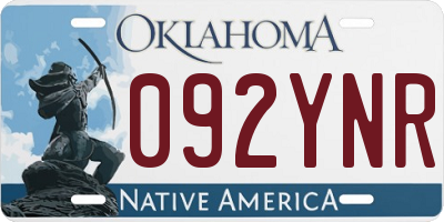 OK license plate 092YNR