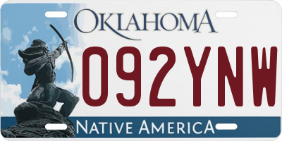 OK license plate 092YNW
