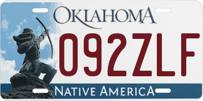 OK license plate 092ZLF