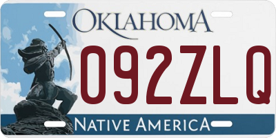 OK license plate 092ZLQ